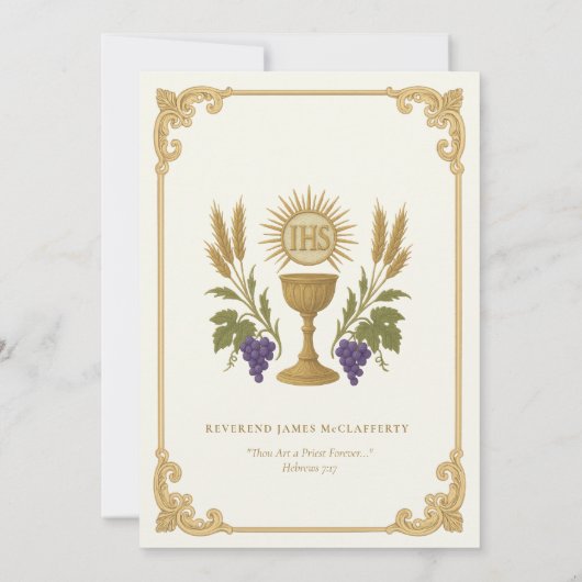 Katholieke Priesterwijding Jubileum Uitnodiging (Achterkant)