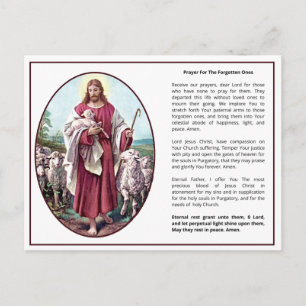 Katholieke purgator Jesus Good Shepherd Briefkaart