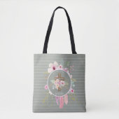 Katholieke QUINCEANERA Bloemenkruis Gepersonalisee Tote Bag (Voorkant)