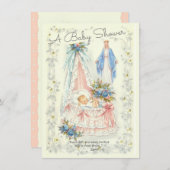 Katholieke Religieuze  Baby Boy Shower Kaart (Voorkant / Achterkant)