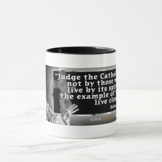 Katholieke Religieuze Citaat bisschop Fulton Sheen Mok (Midden)