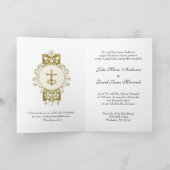 katholieke religieuze elegante gouden bruiloft Inv (Binnen)