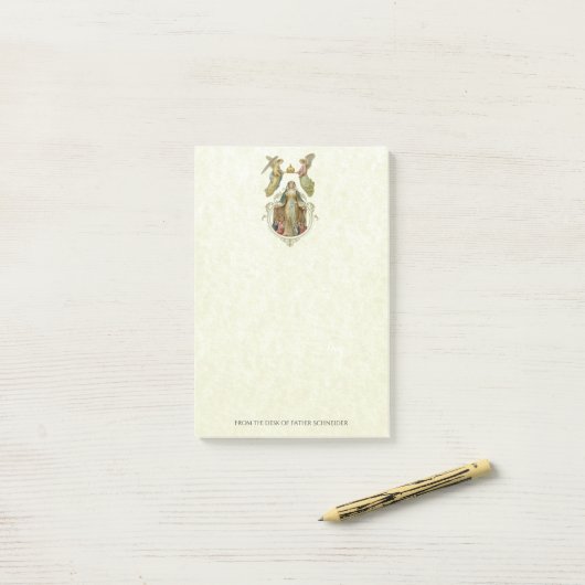 Katholieke Religieuze Geloofde Maagd Mary Angels Post-it® Notes (Op bureau)