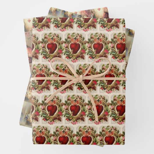 Katholieke Religieuze Heilige Hart Jezus Maagd Mar Inpakpapier Vel (In situ)