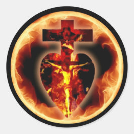 Katholieke Religieuze Jezus Kruisbeeld Heilige Dri Ronde Sticker