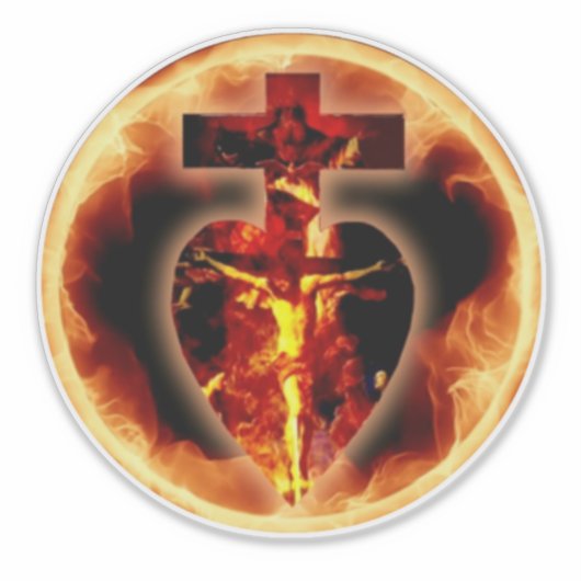 Katholieke Religieuze Jezus Kruisbeeld Heilige Dri Sticker (Voorkant)