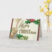 Katholieke Religieuze Maagd Maria Baby Jesus Holly Kaart (Gele Bloem)