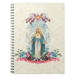 Katholieke Religieuze Maagd Mary  Floral Notitieboek