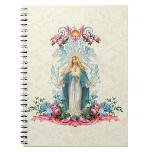 Katholieke Religieuze Maagd Mary Floral Notitieboek