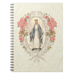 Katholieke Religieuze Maagd Mary  Floral Notitieboek
