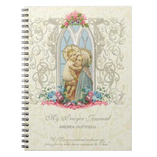 Katholieke Religieuze Maagd Mary Prayer Journal Notitieboek (Voorkant)