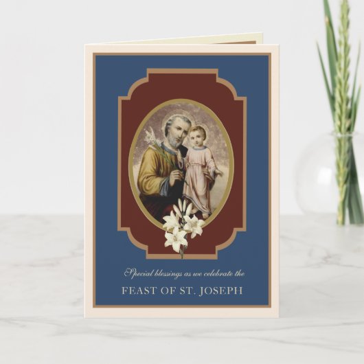Katholieke Religieuze St. Joseph Feast Prayer Card Kaart (Voorkant)