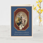 Katholieke Religieuze St. Joseph Feast Prayer Card Kaart (Gele Bloem)
