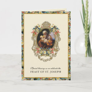 Katholieke Religieuze St. Joseph Feast Prayer Card Kaart