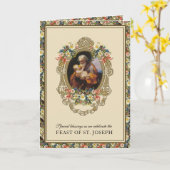 Katholieke Religieuze St. Joseph Feast Prayer Card Kaart (Gele Bloem)