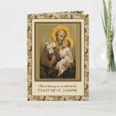 Katholieke Religieuze St. Joseph Feast Prayer Card Kaart (Voorkant)
