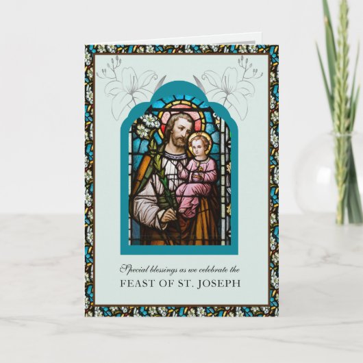 Katholieke Religieuze St. Joseph Feast Prayer Card Kaart (Voorkant)