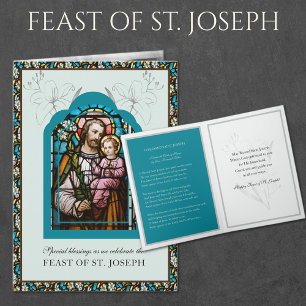 Katholieke religieuze St. Jozef-feestgebedskaart Kaart
