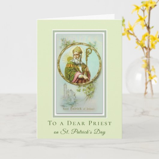 Katholieke Religieuze St. Patrick's Day Shamrocks Kaart (Gele Bloem)