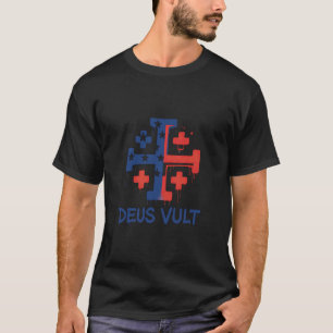 Katholieke Ridder Tempelier Kruisvaarder Kruis Ame T-shirt
