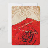 Katholieke Rode Roze Vintage Weddenschap Kaart (Achterkant)