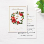 Katholieke Rode Rozen Crucifix Bruiloft Gebed Kaar Visitekaartje (Bureau)