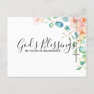 Katholieke Rosary Eucalyptus Religieuze Floral Pea Briefkaart