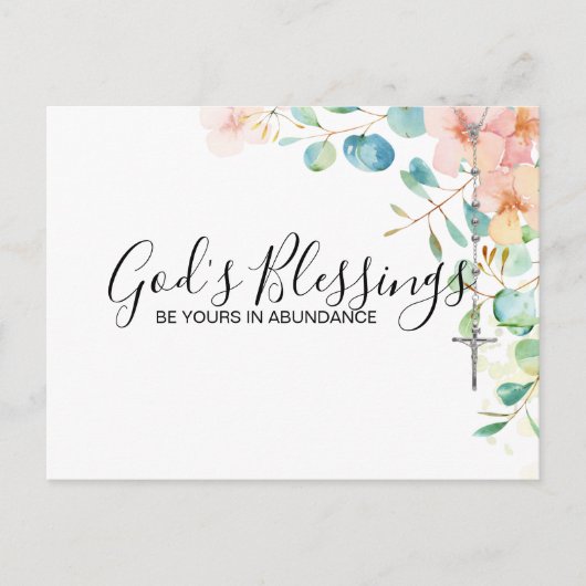 Katholieke Rosary Eucalyptus Religieuze Floral Pea Briefkaart (Voorkant)