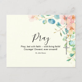 Katholieke Rosary Eucalyptus Religieuze Floral Pea Briefkaart