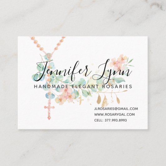 Katholieke Rosary Eucalyptus Religieuze Floral Visitekaartje (Voorkant)