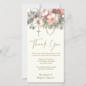 Katholieke Rosary Floral Funeral condoleances Bedankkaart (Voorkant)