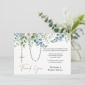 Katholieke Rosary Floral Funeral condoleances Bedankkaart (Staand voorkant)