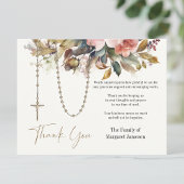 Katholieke Rosary Floral Funeral condoleances Bedankkaart