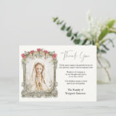 Katholieke Rosary Floral Funeral condoleances Bedankkaart (Staand voorkant)