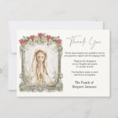 Katholieke Rosary Floral Funeral condoleances Bedankkaart (Voorkant)