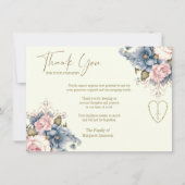 Katholieke Rosary Floral Funeral condoleances Bedankkaart (Voorkant)