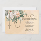 Katholieke Rosary Floral Funeral condoleances Bedankkaart (Voorkant)