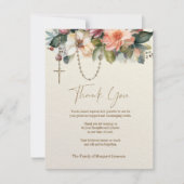 Katholieke Rosary Floral Funeral condoleances Bedankkaart (Voorkant)