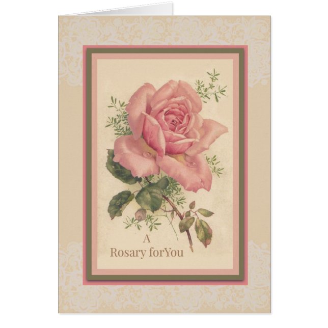 Katholieke Rosary Pink Roses die voor jou bidden (Voorkant)