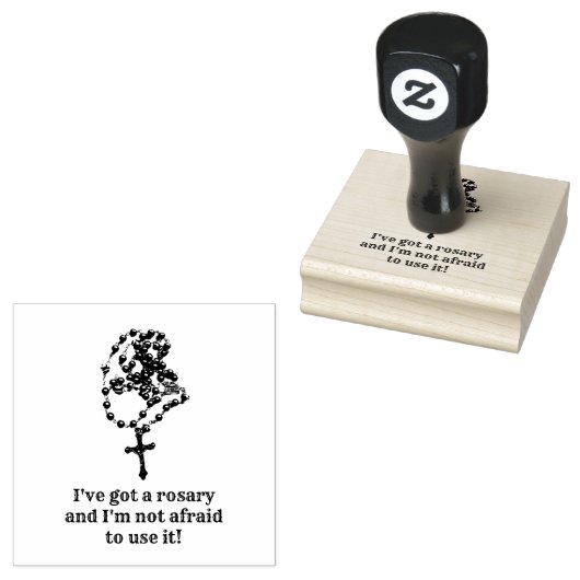 Katholieke Rosary Religieuze Maagd Mary citaat R Rubberstempel (Gestempeld)