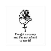 Katholieke Rosary Religieuze Maagd Mary citaat R Rubberstempel (Afrduk)