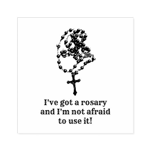 Katholieke Rosary Religieuze Maagd Mary citaat R Rubberstempel (Afrduk)