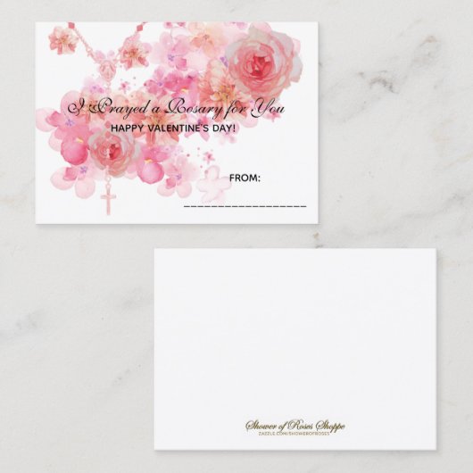 Katholieke Rosary Roses Religieuze Valentijn Visitekaartje (Voorkant / Achterkant)