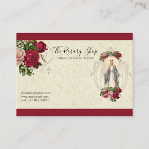 Katholieke Rosary roze Roses Maagd Mary Busine Visitekaartje