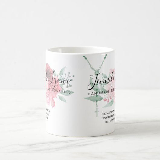 Katholieke Rosary Rozen Religieuze Floral Business Koffiemok (Center)