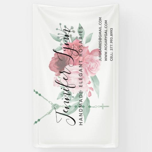 Katholieke Rosary Rozen Religieuze Floral Spandoek (Verticaal)