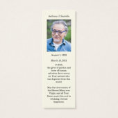 Katholieke rouwherdenking gebeds heilige boek mark mini visitekaartjes (Achterkant)