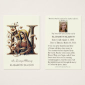 Katholieke rouwherdenking Gezegende Maria gebedska Visitekaartje (Voorkant /achterkant)