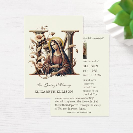 Katholieke rouwherdenking Gezegende Maria gebedska Visitekaartje (Bureau)