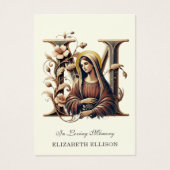 Katholieke rouwherdenking Gezegende Maria gebedska Visitekaartje (Voorkant)